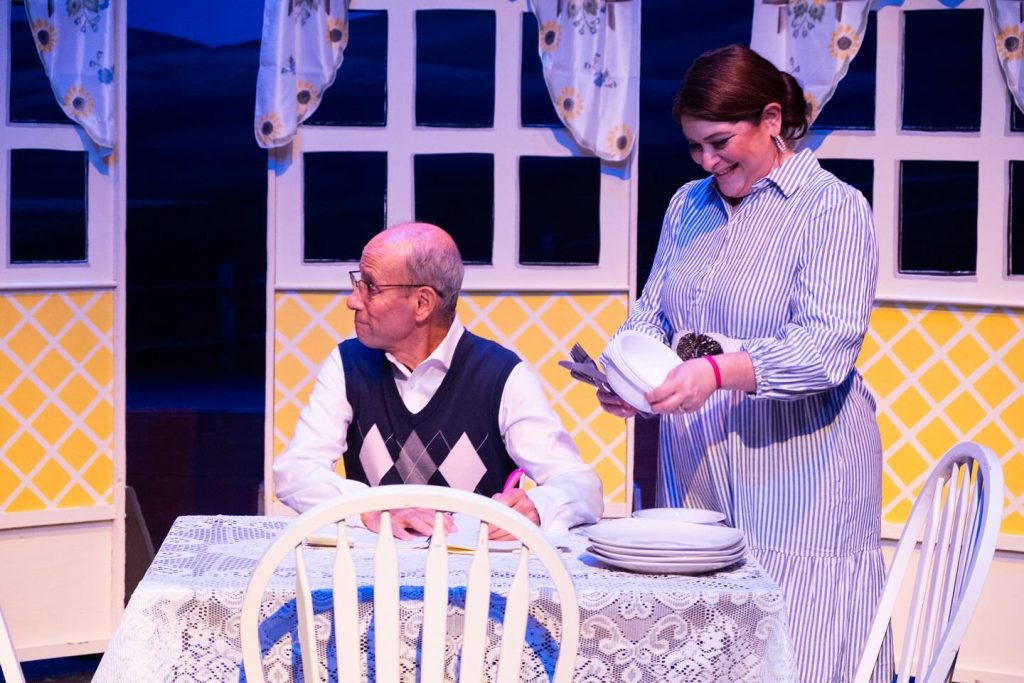 mom and dad in footloose the musical onstage in the kitchen 